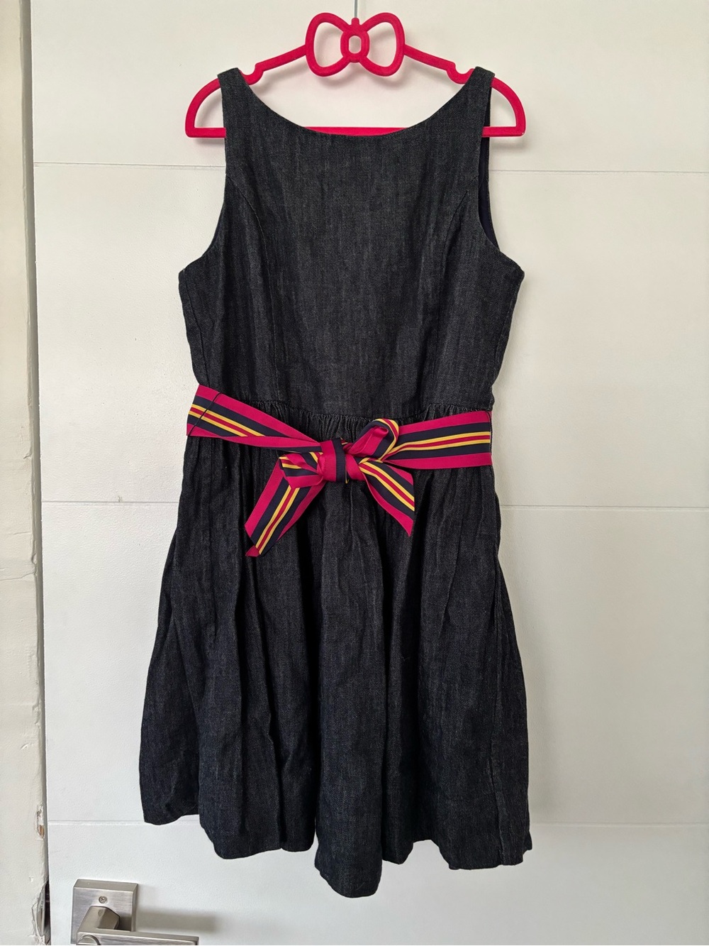 Girls Ralph Lauren kids Sleeveless Button-back dress with colored Stripe Belt